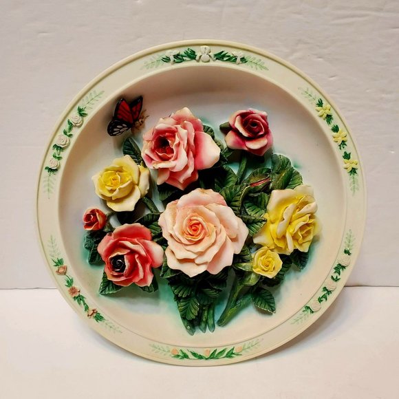 Bradford Exchange Plate, Lena Liu, The Rose Garden, 3D Floral Butterfly, 3rd